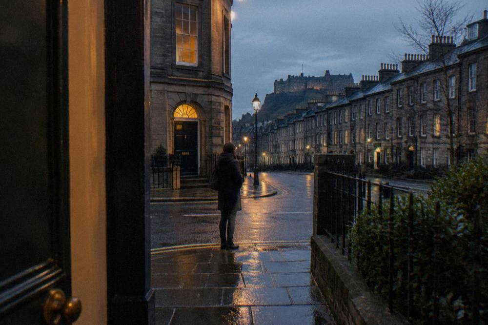 Stone terrace buildings on a quiet West End street near Haymarket